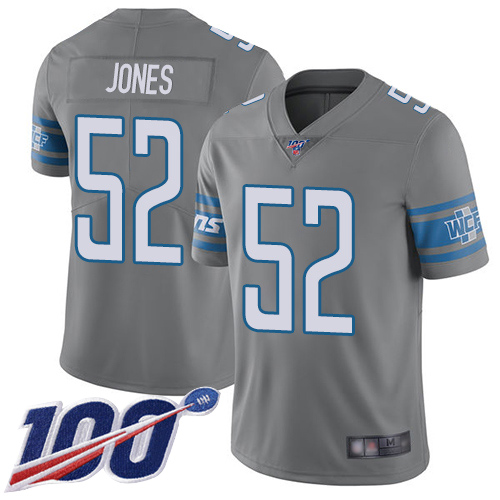 Detroit Lions Limited Steel Men Christian Jones Jersey NFL Football #52 100th Season Rush Vapor Untouchable